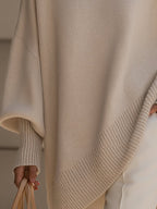 dames trui oversized met vleermuismouwen in beige (bijna uitverkocht)