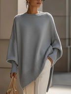 dames trui oversized met vleermuismouwen in grijs