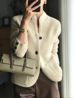 dames vest met knoopsluiting in beige