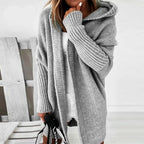 dames vest oversized met capuchon grijs