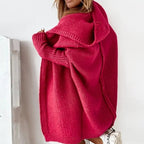 dames vest oversized met capuchon in rood