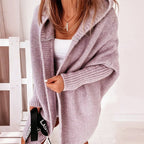 dames vest oversized met capuchon in paars