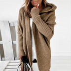 dames vest oversized met capuchon in khaki