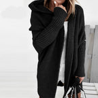 dames vest oversized met capuchon in zwart