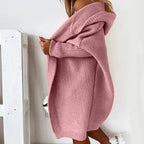 dames vest oversized met capuchon in roze