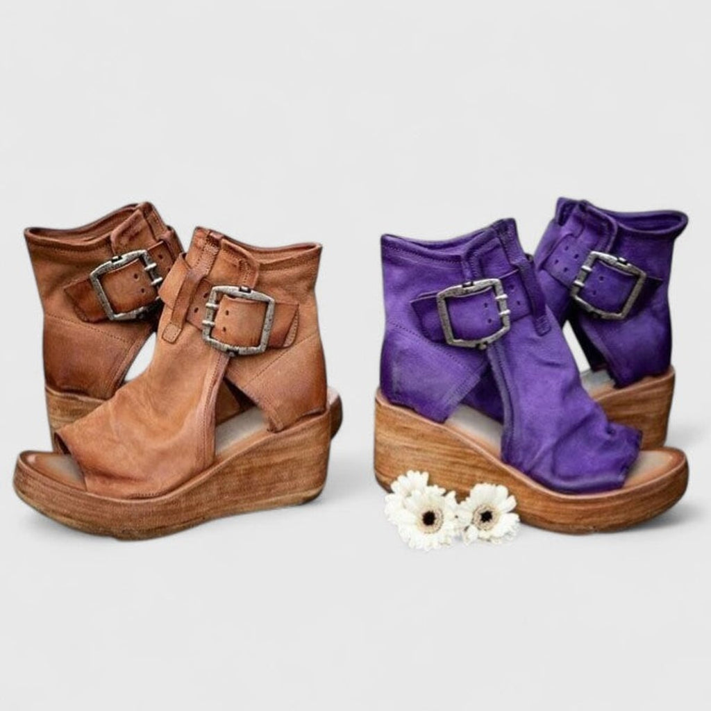 dames wedge sandalen met gesp