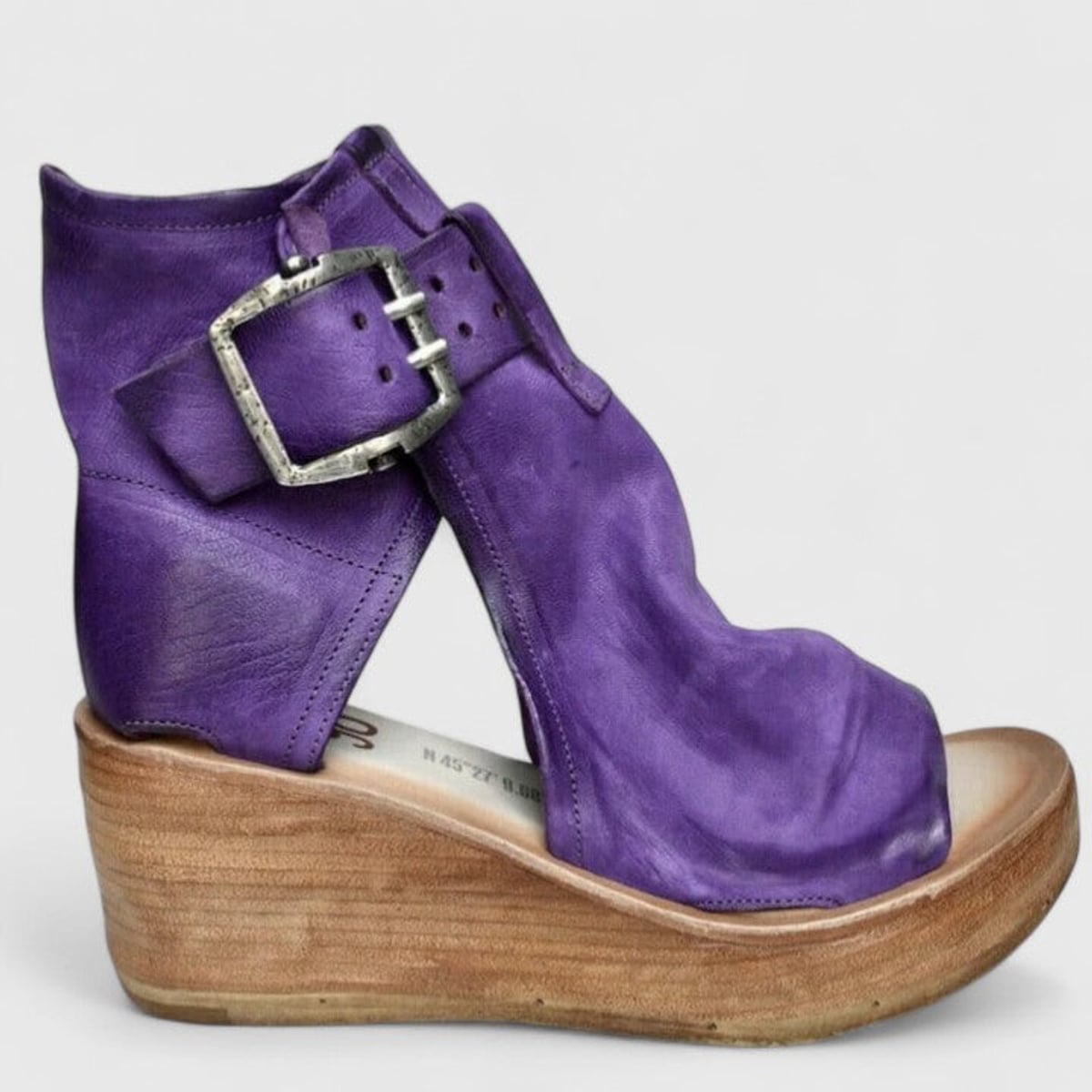 dames wedge sandalen met gesp in paars