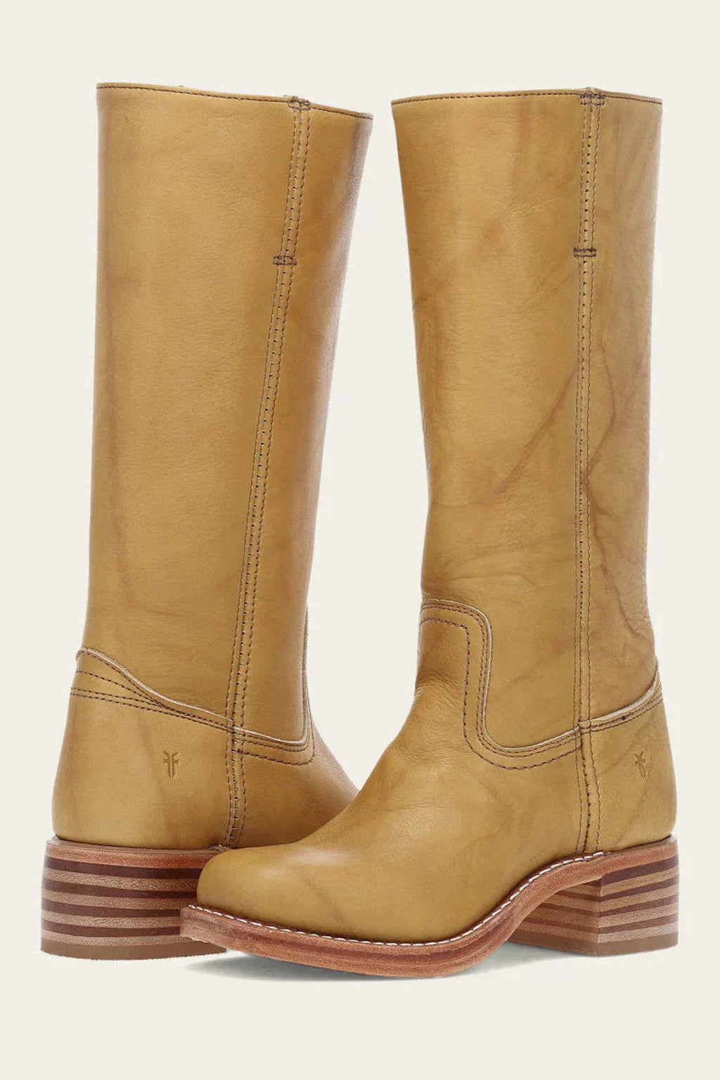 dames western kniehoge laars met blokhak in geel
