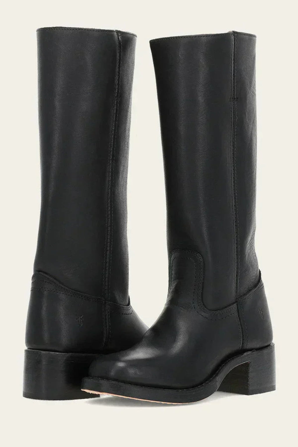 dames western kniehoge laars met blokhak in zwart