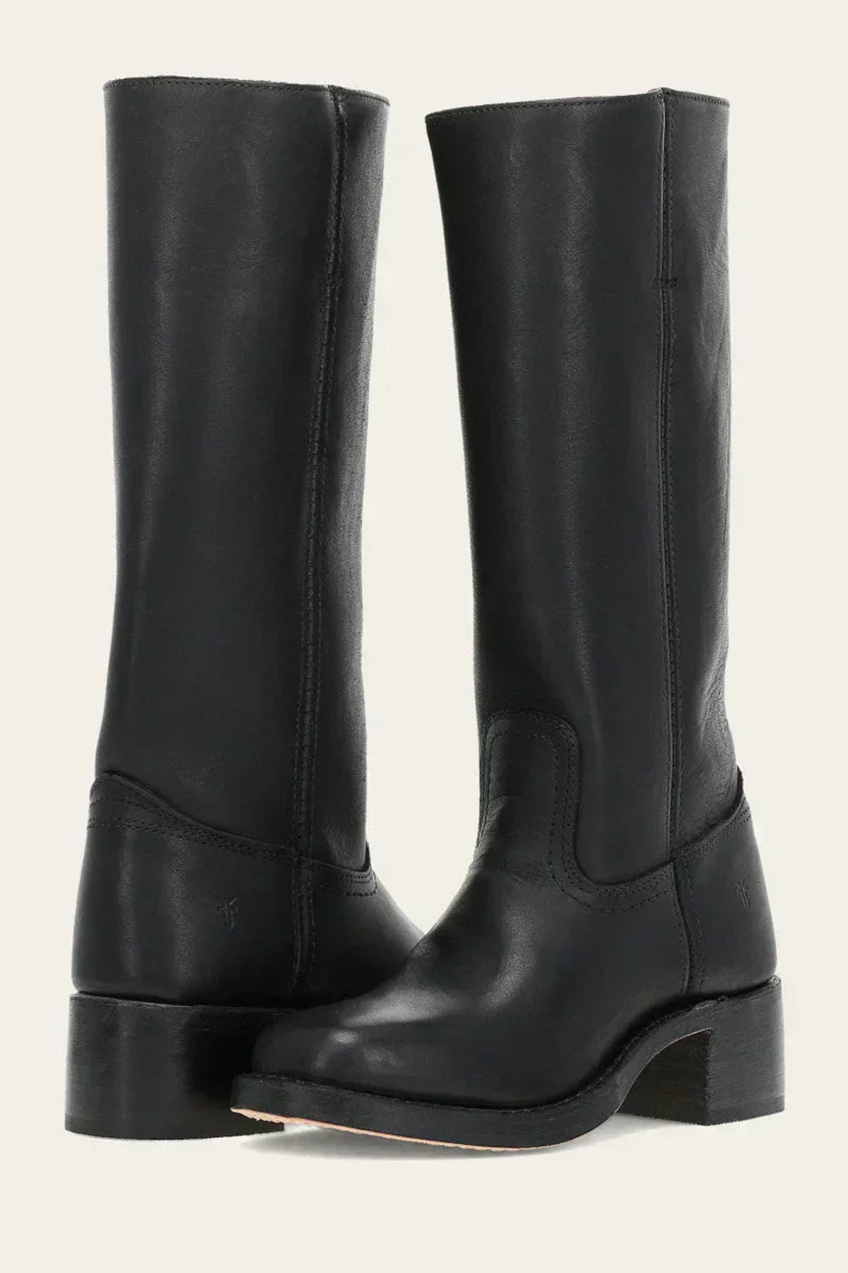 dames western kniehoge laars met blokhak in zwart