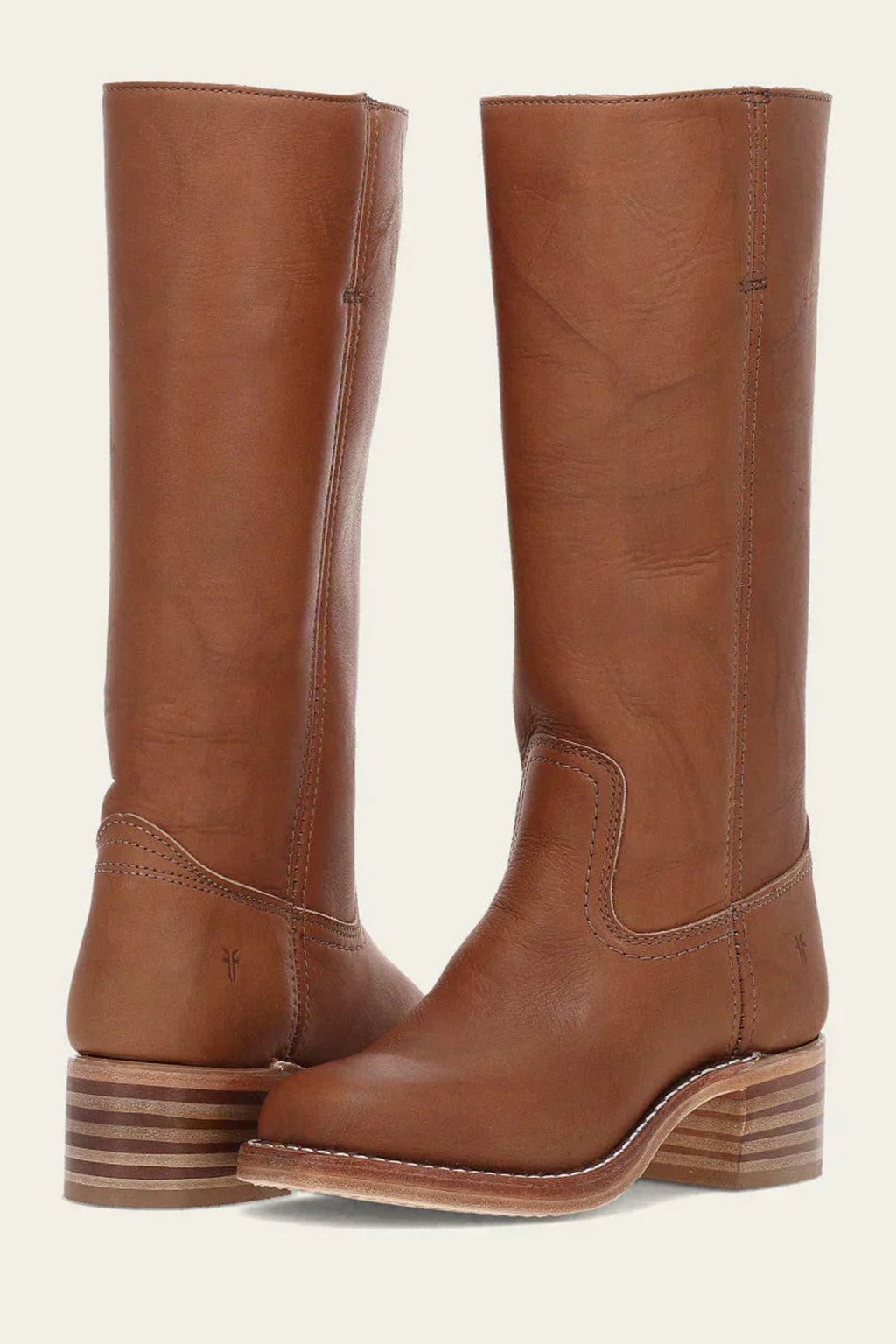 dames western kniehoge laars met blokhak in bruin