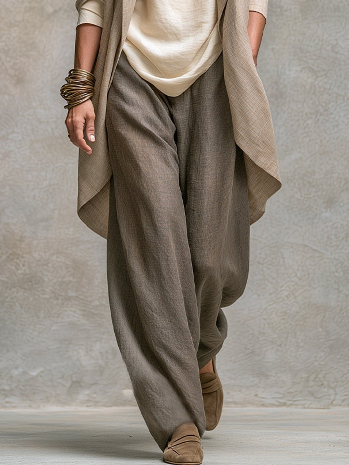 dames wide leg broek met elastische taille