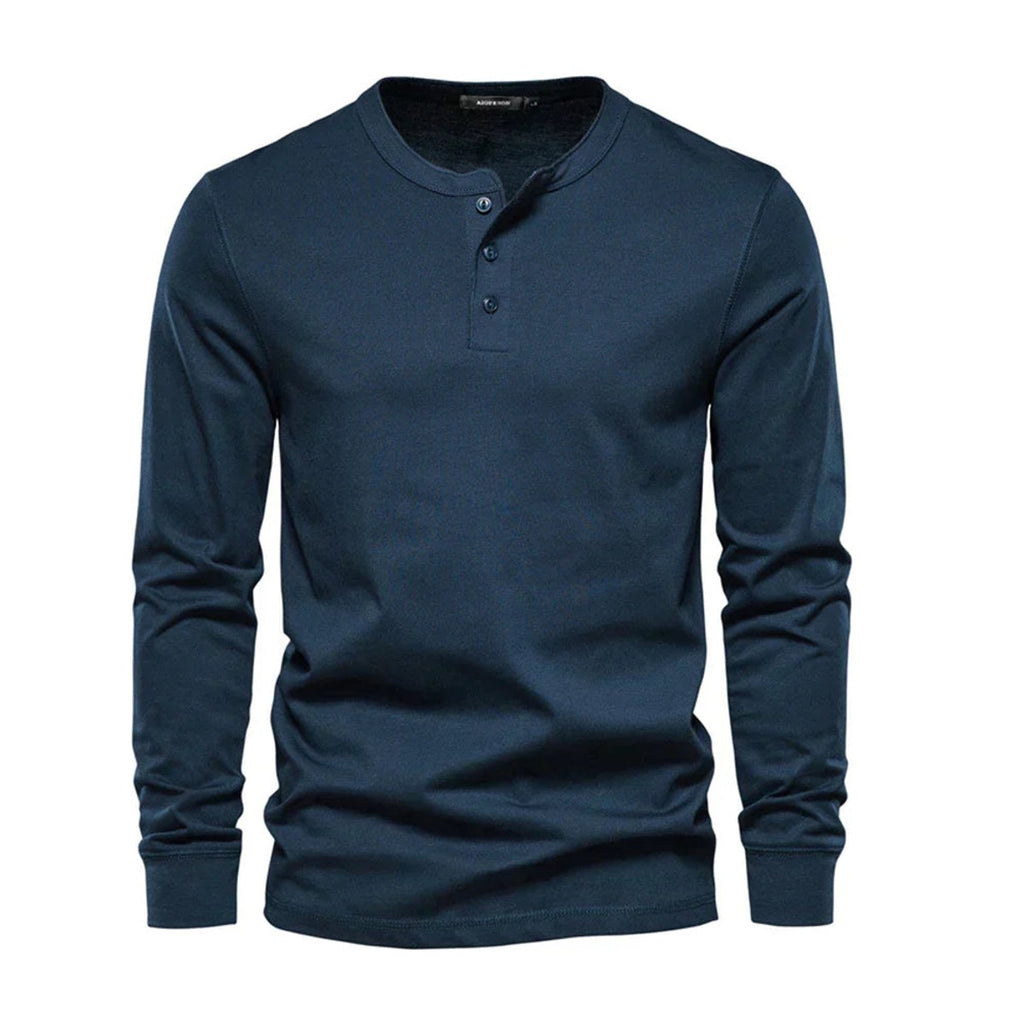 henley shirt heren klassiek in marineblauw voor heren