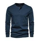 henley shirt heren klassiek in marineblauw voor heren