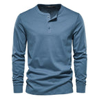 henley shirt heren klassiek in lichtblauw voor heren