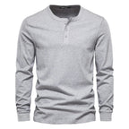 henley shirt heren klassiek in lichtgrijs voor heren