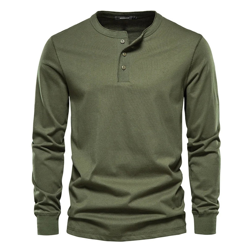 henley shirt heren klassiek in groen voor heren