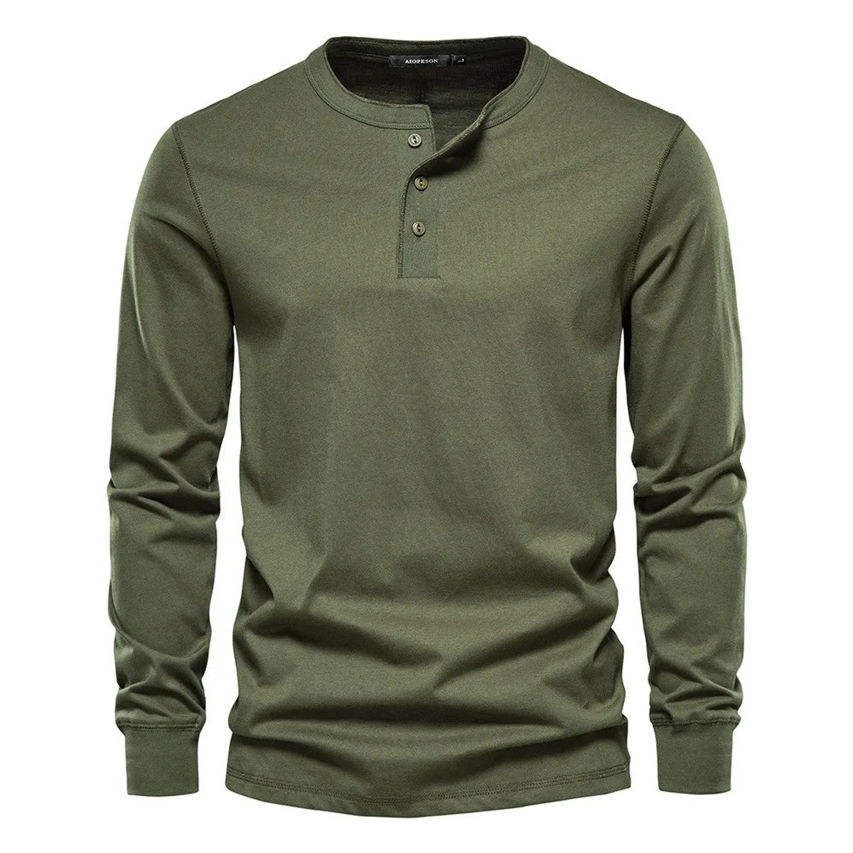 henley shirt heren klassiek in groen voor heren
