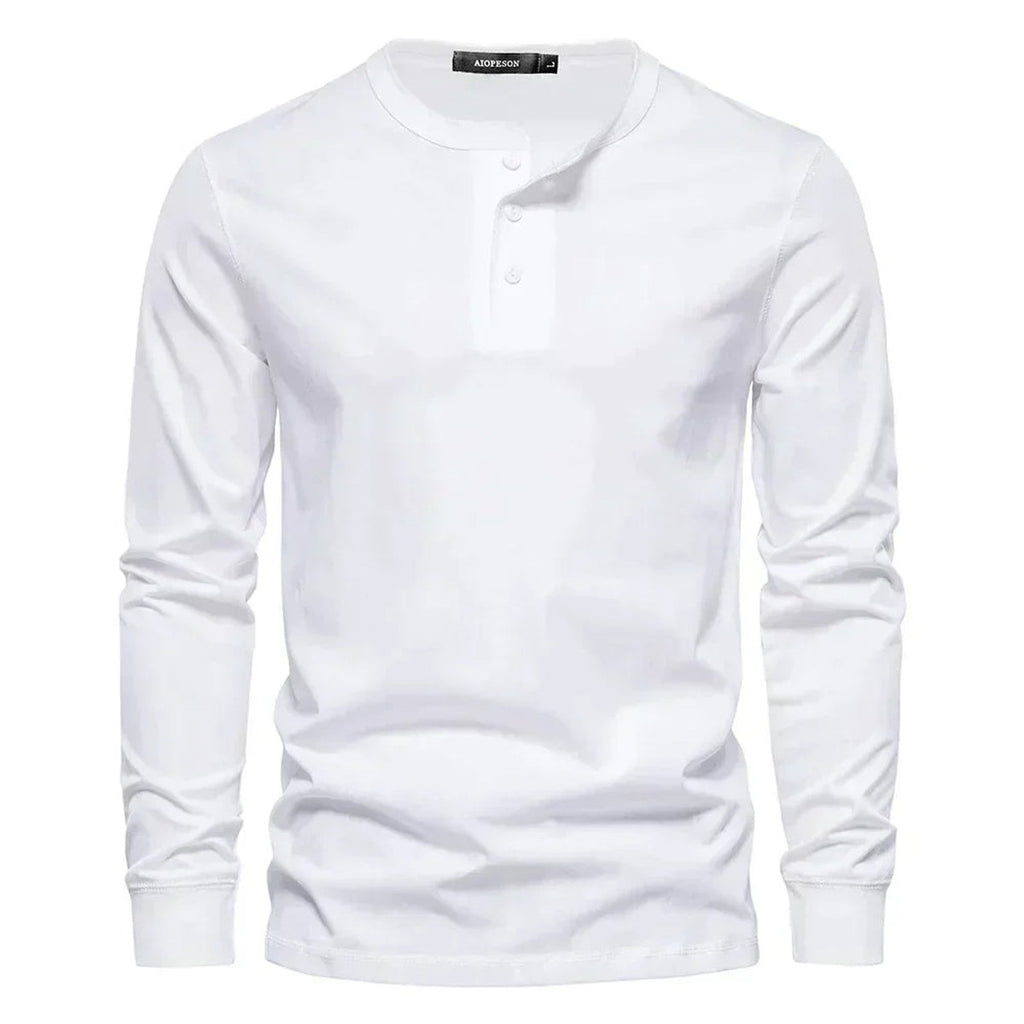 henley shirt heren klassiek in wit voor heren