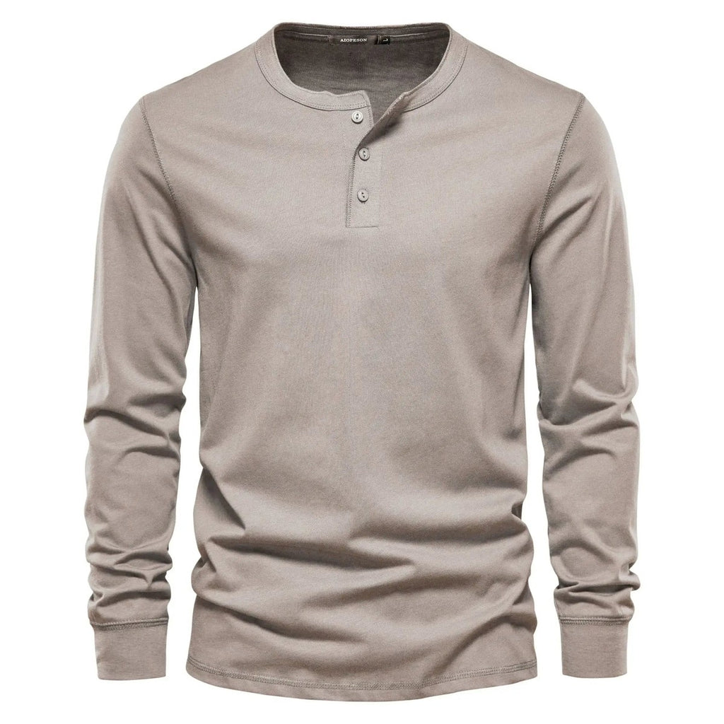 henley shirt heren klassiek in beige voor heren