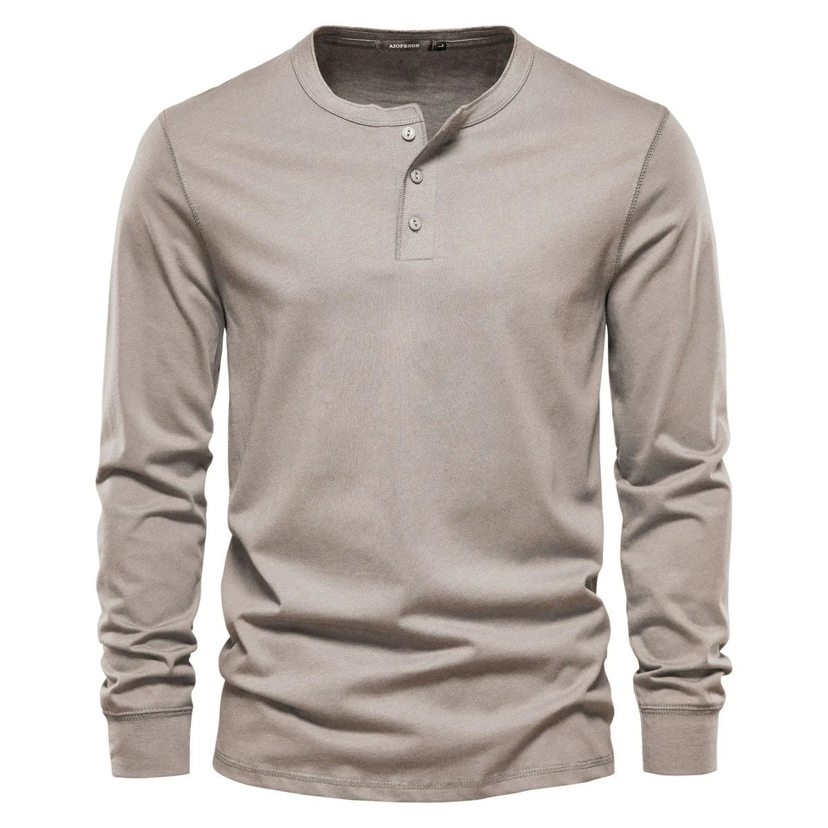 henley shirt heren klassiek in beige voor heren