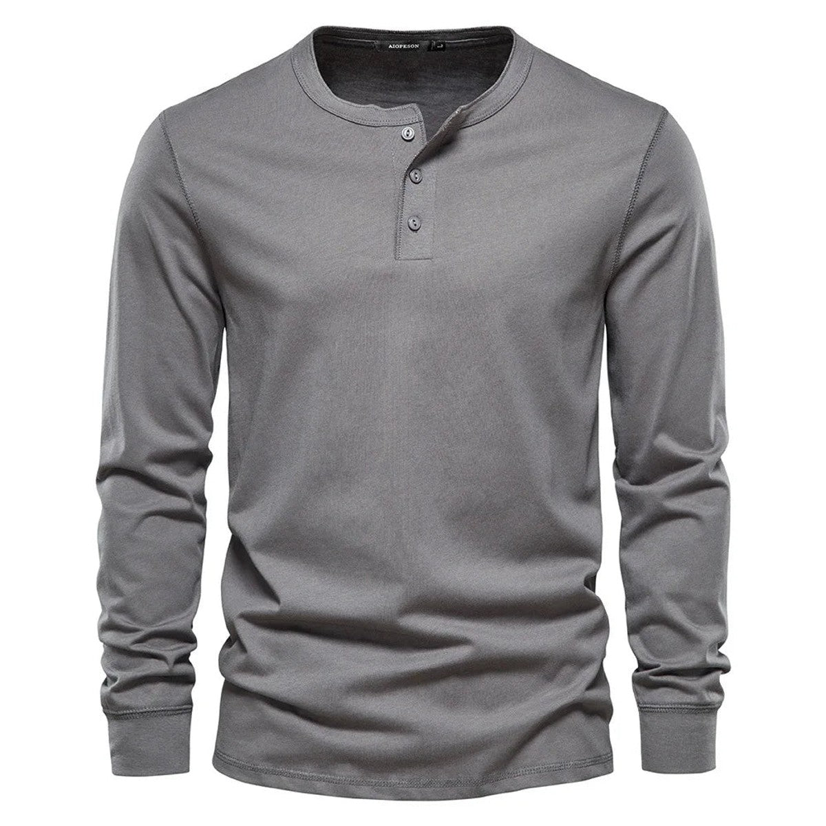 henley shirt heren klassiek in donkergrijs voor heren