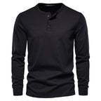 henley shirt heren klassiek in zwart voor heren