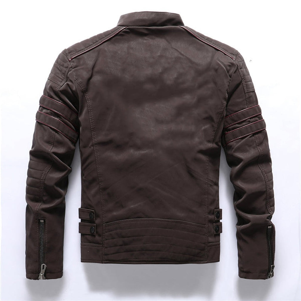 heren biker jack met staande kraag 