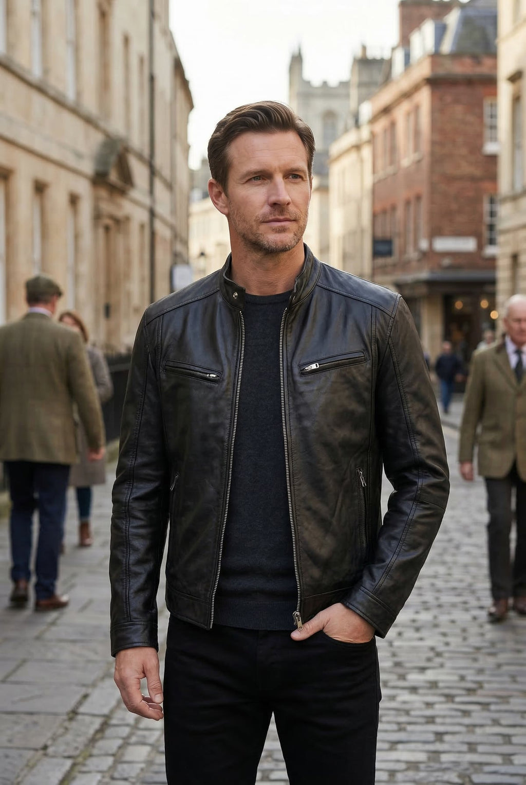 heren biker jacket met rits