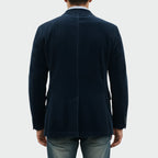 heren blazer set met vest in blauw