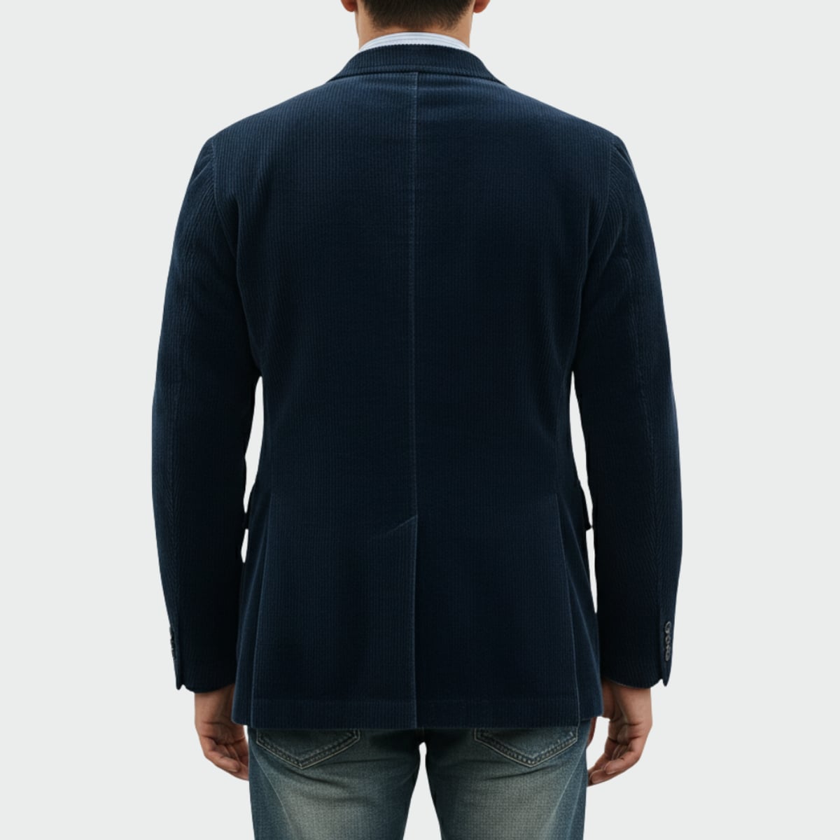 heren blazer set met vest in blauw