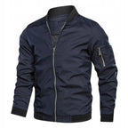 heren bomber jacket met rits blauw