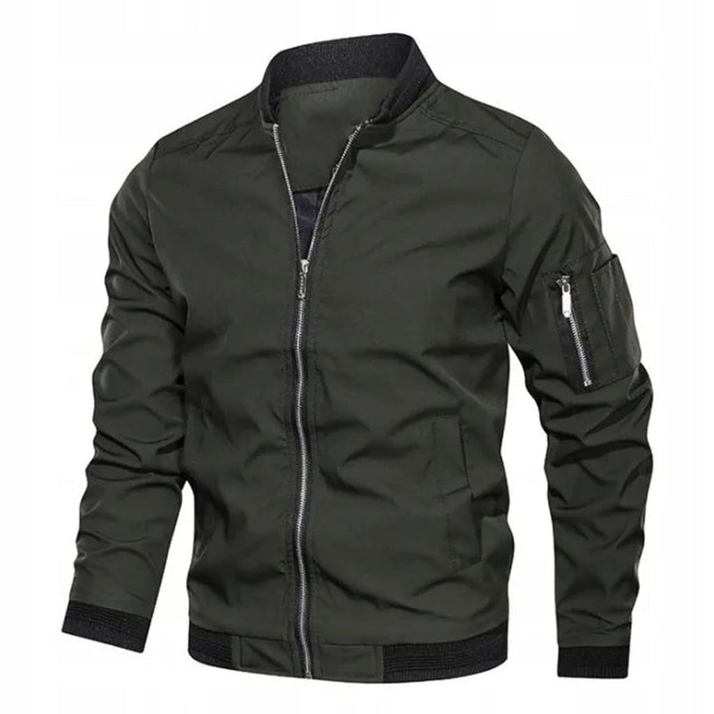 heren bomber jacket met rits groen