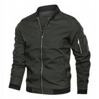 heren bomber jacket met rits groen