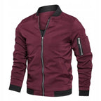 heren bomber jacket met rits rood