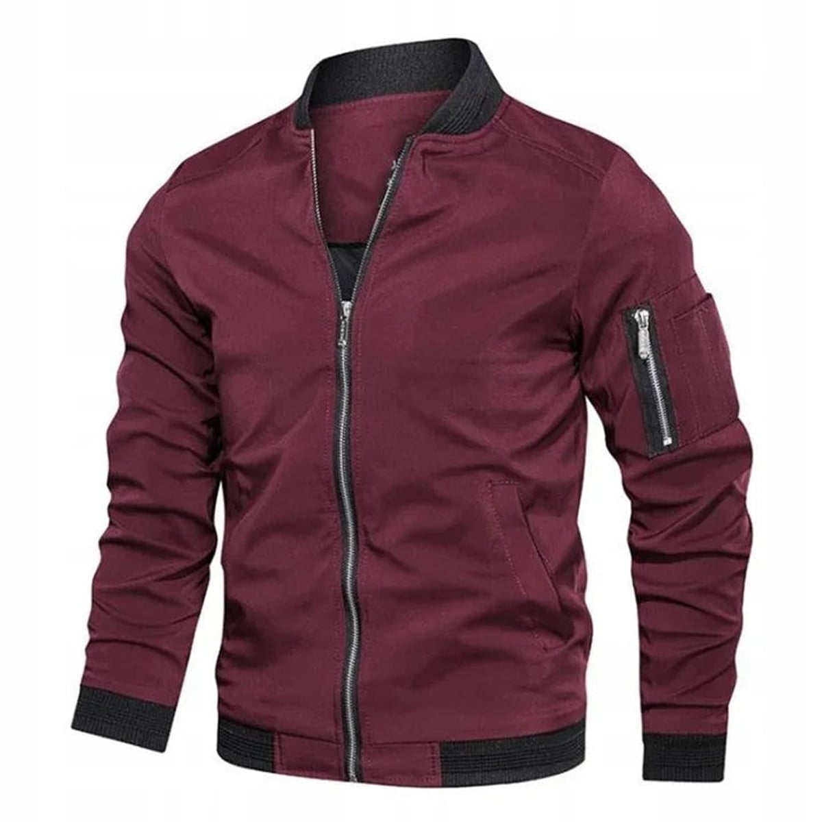 heren bomber jacket met rits rood