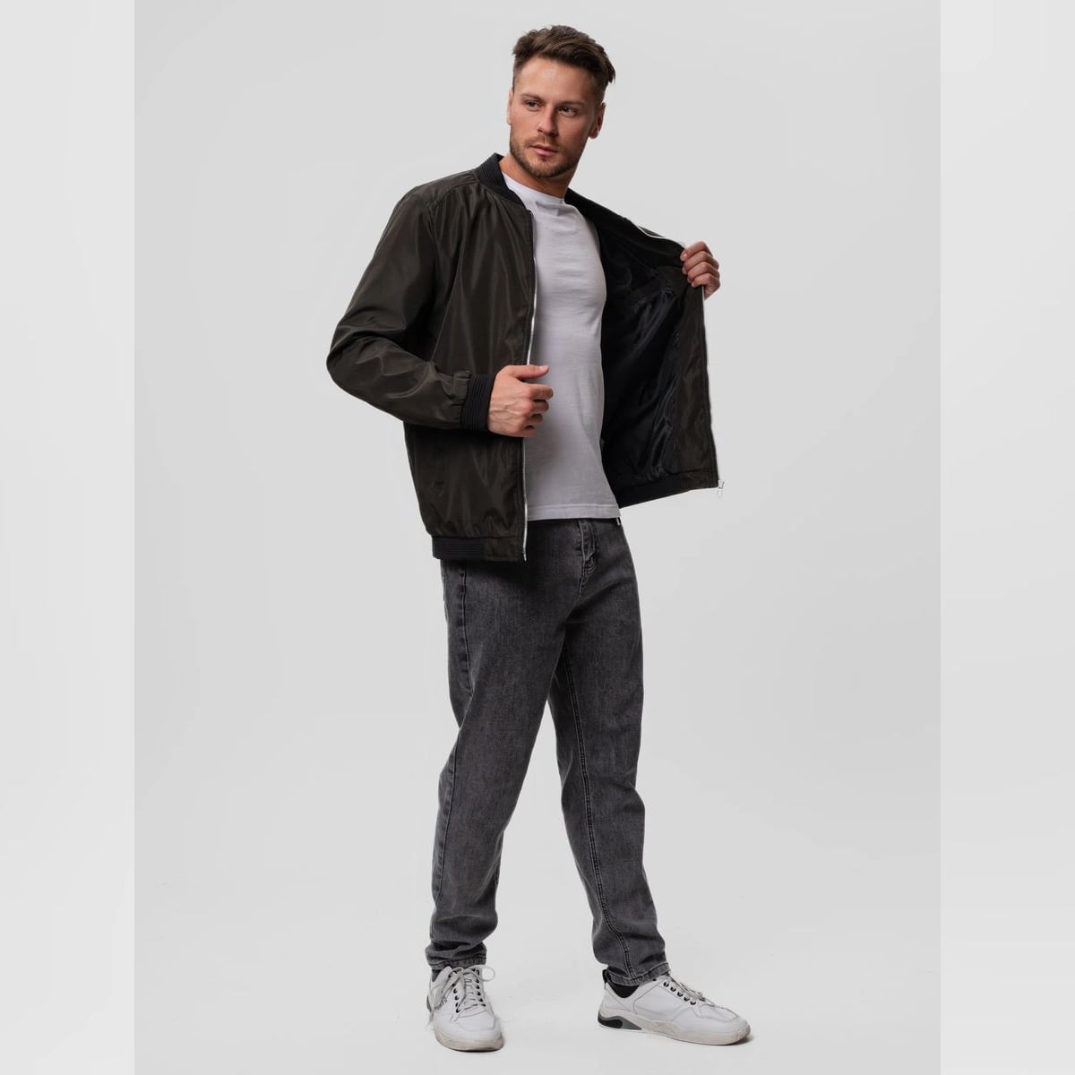 heren bomber jacket met rits