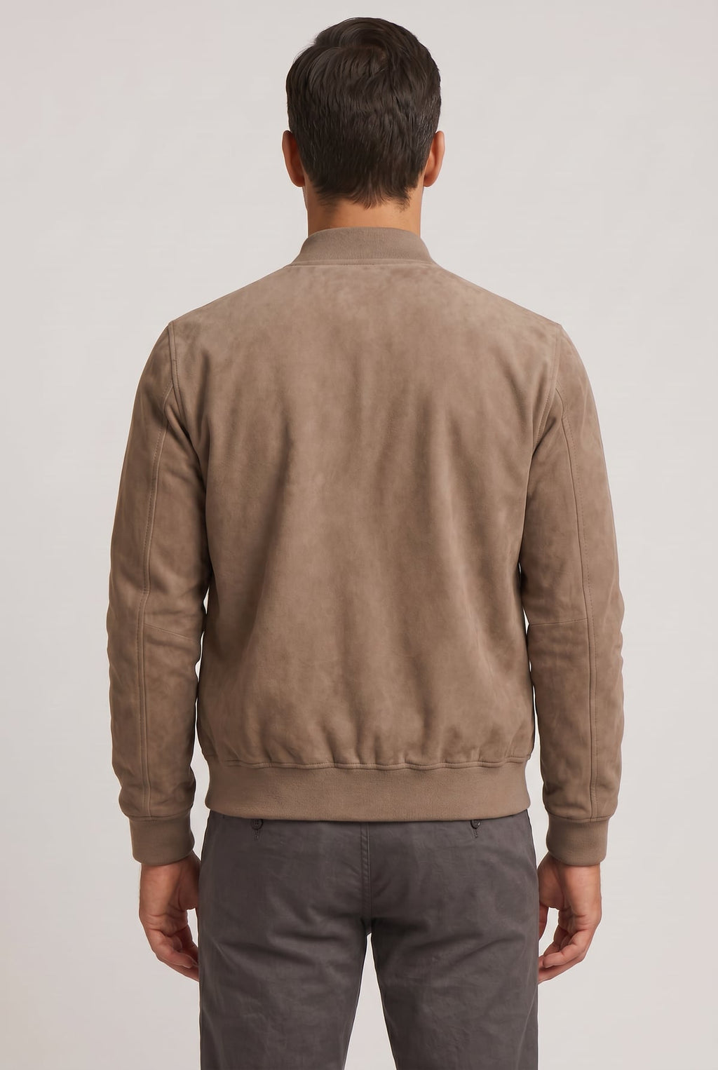 heren bomberjack met rits in beige