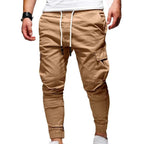 heren cargo broek met toelopende pijp in khaki