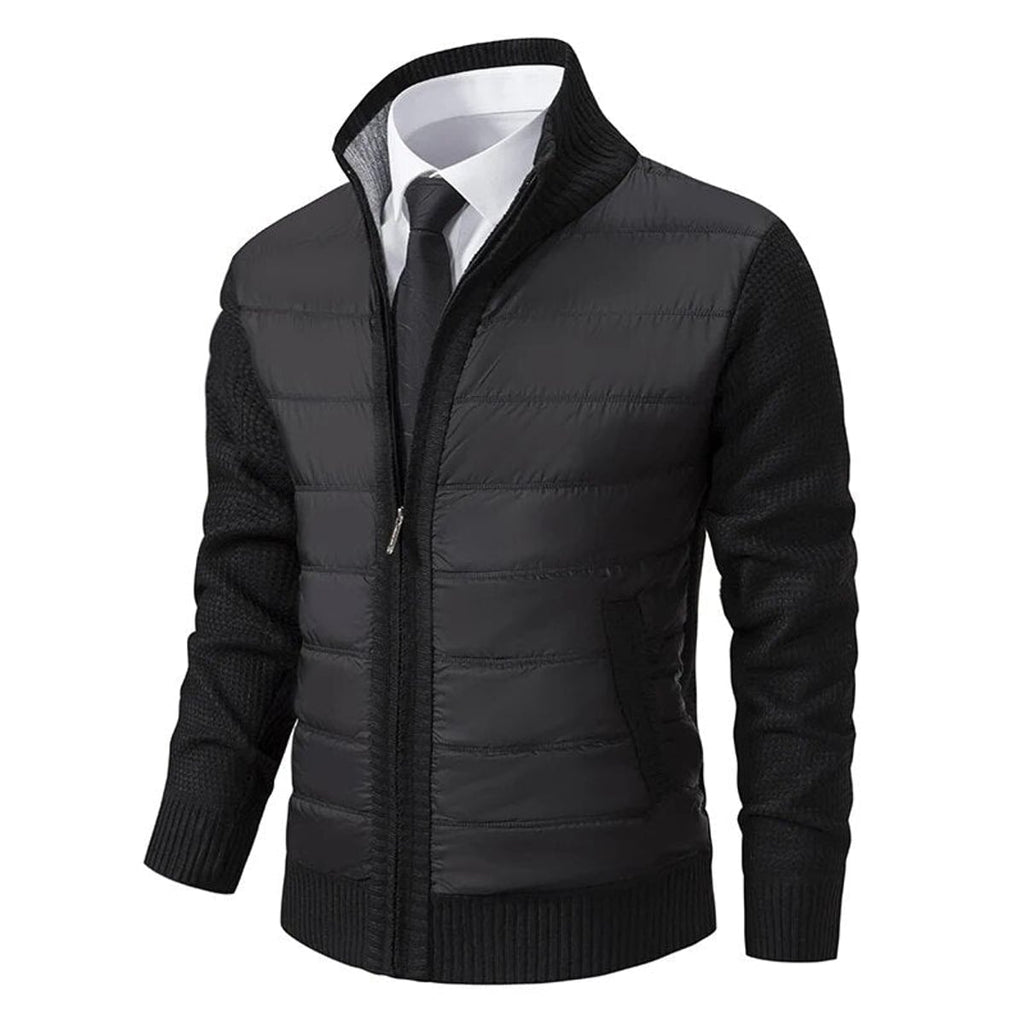 heren casual jas met hoge kraag in zwart