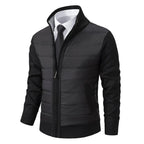 heren casual jas met hoge kraag in zwart