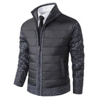 heren casual jas met hoge kraag in donkergrijs