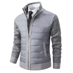 heren casual jas met hoge kraag in lichtgrijs
