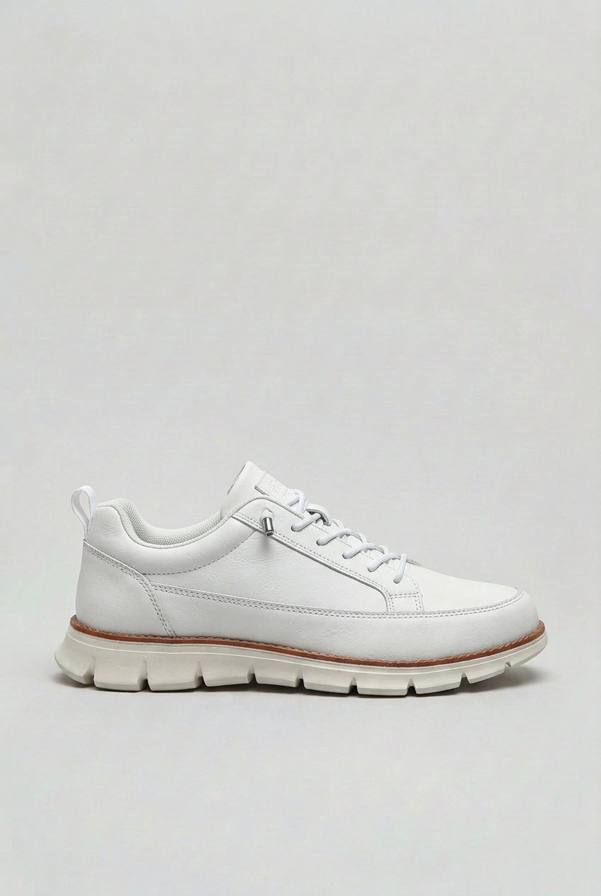 heren casual sneakers met vetersluiting in wit