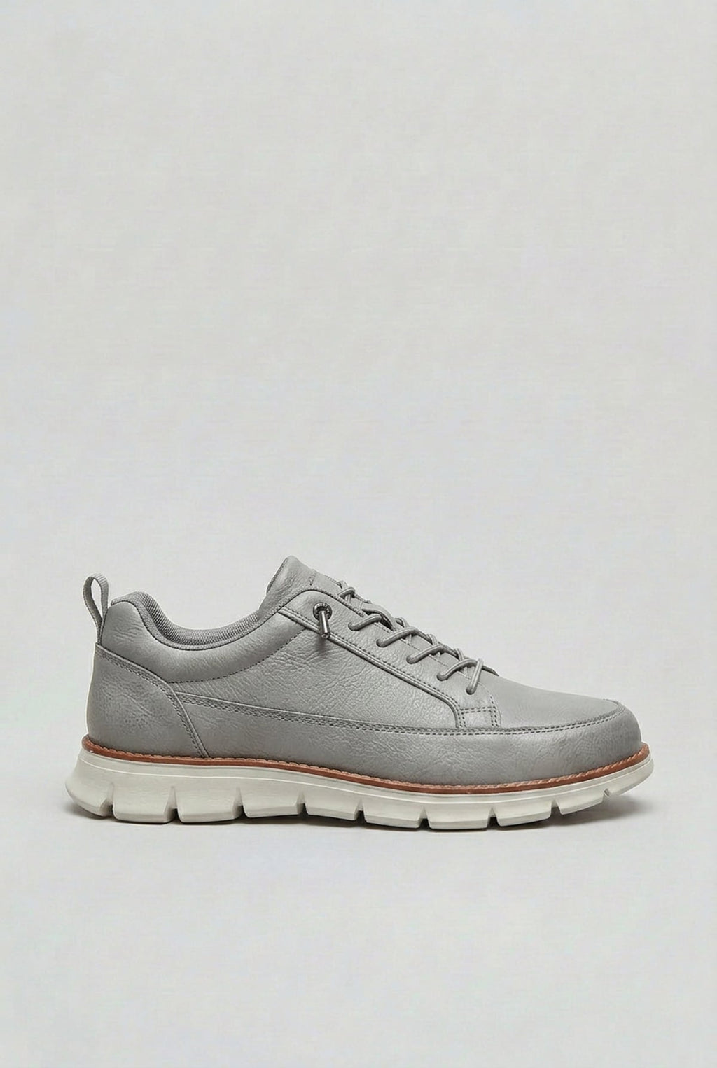 heren casual sneakers met vetersluiting in grijs