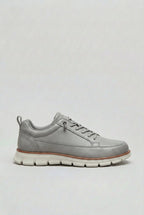 heren casual sneakers met vetersluiting in grijs