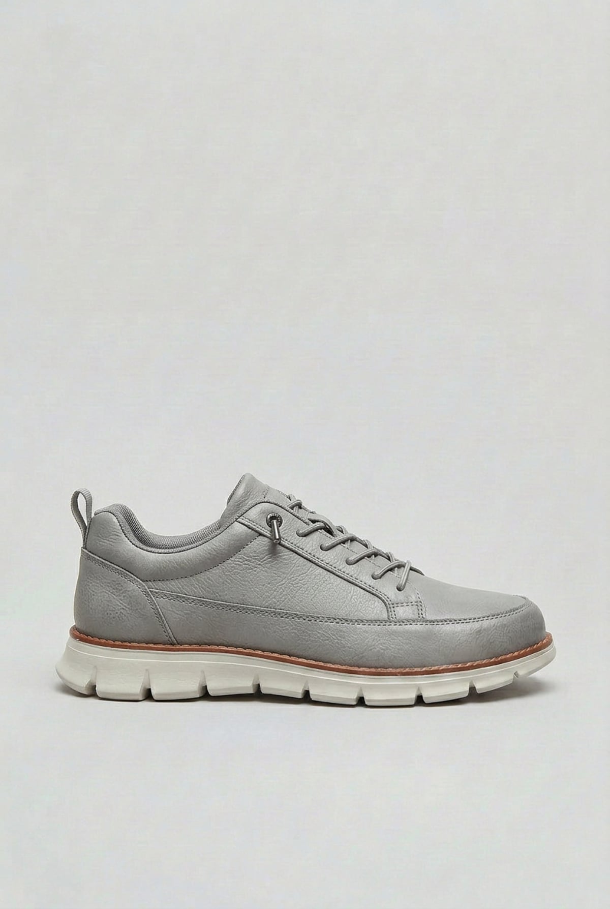 heren casual sneakers met vetersluiting in grijs