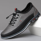 heren casual veterschoenen met lage zool in houtskoolgrijs