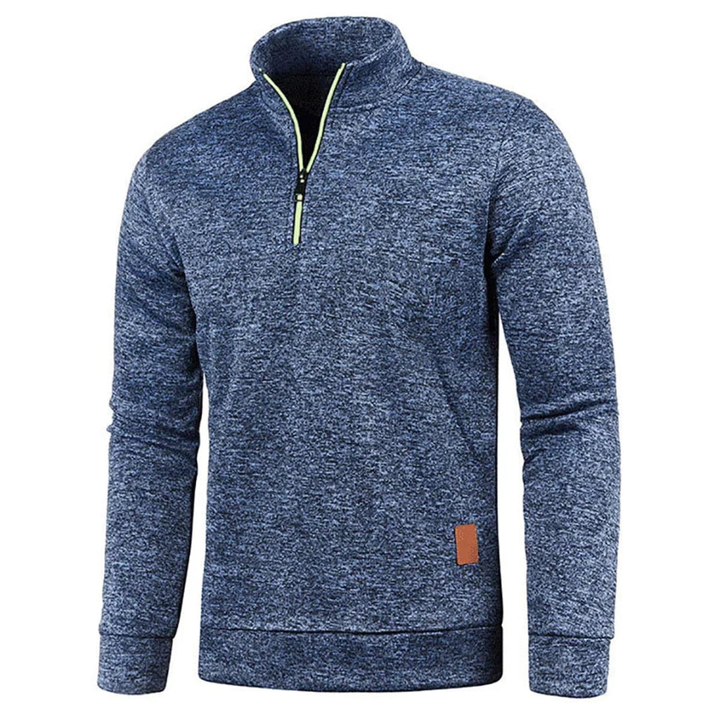 heren coltrui met lange mouwen in marineblauw