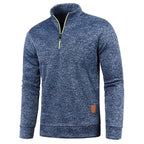 heren coltrui met lange mouwen in marineblauw